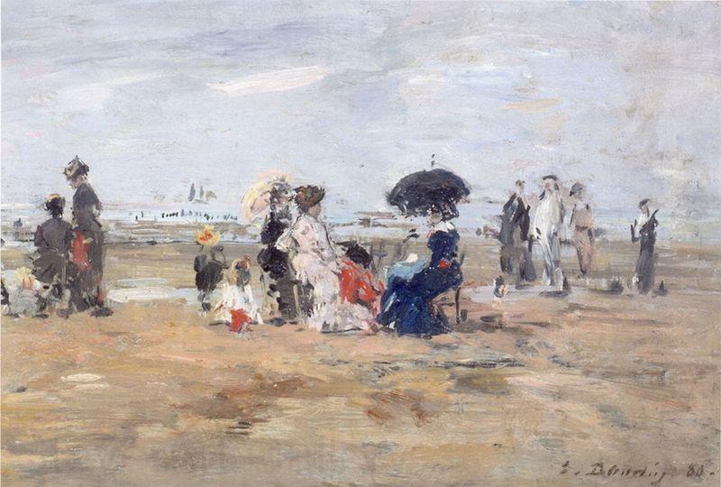 Eugene Boudin Trouville Scene de plage